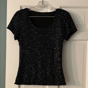 Elegant Black Women's Top, silk lined, top quality